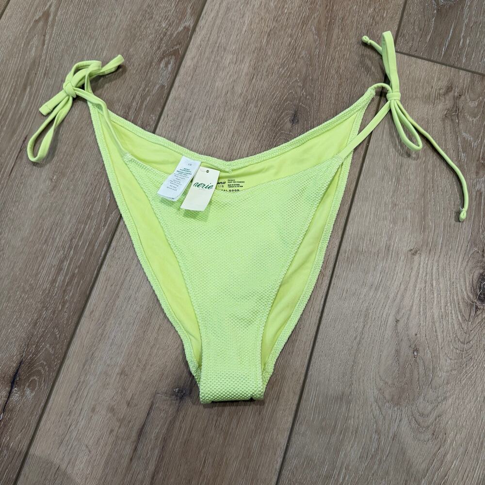 Aerie NWT Bikini Bottoms - Cheeky Bright Neon Green - Size Large
